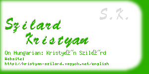 szilard kristyan business card